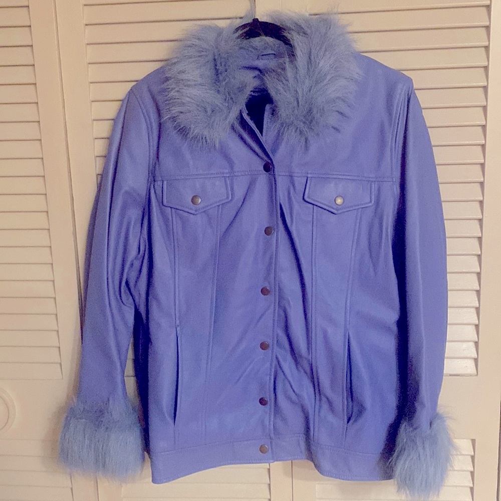 Periwinkle Leather coat